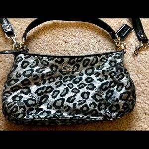 Coach leopard bag crossbody optional purse detach